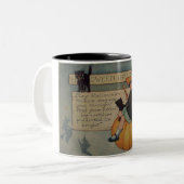 Vintage Halloween-Tasse Zweifarbige Tasse (Vorderseite Links)