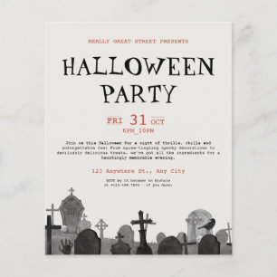 Vintage-Halloween-Terrorparty, editierbare Hallowe Flyer