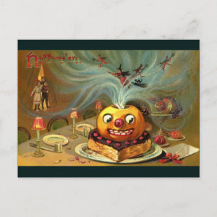Vintage-Halloween-Tisch Postkarte
