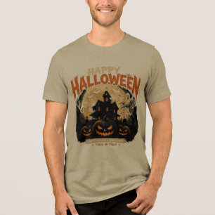 Vintage-Halloween-Totenkopf-Spirit-Haus-Shirt Tri-Blend Shirt