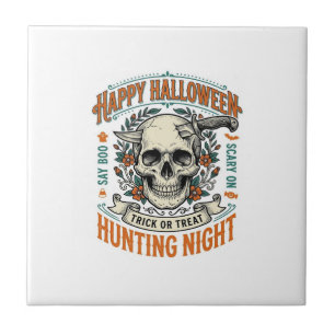 Vintage-Halloween-Totenkopf-Streich-oder-Überrasch Fliese