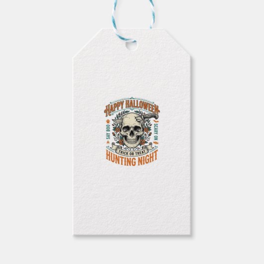 Vintage-Halloween-Totenkopf-Streich-oder-Überrasch Geschenkanhänger (Vorderseite)