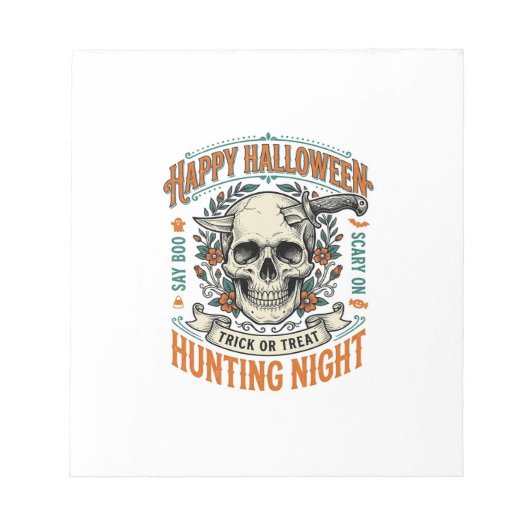Vintage-Halloween-Totenkopf-Streich-oder-Überrasch Notizblock (Vorderseite)