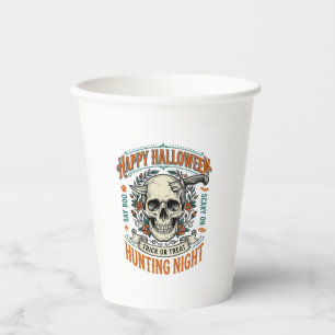 Vintage-Halloween-Totenkopf-Streich-oder-Überrasch Pappbecher