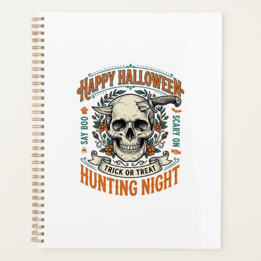 Vintage-Halloween-Totenkopf-Streich-oder-Überrasch Planer (Vorderseite)