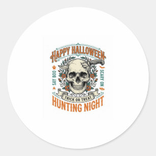 Vintage-Halloween-Totenkopf-Streich-oder-Überrasch Runder Aufkleber