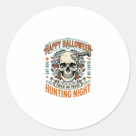 Vintage-Halloween-Totenkopf-Streich-oder-Überrasch Runder Aufkleber (Vorderseite)