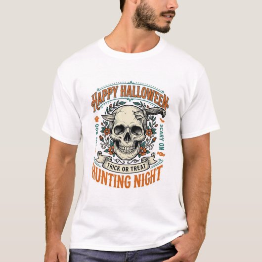 Vintage-Halloween-Totenkopf-Streich-oder-Überrasch T-Shirt (Vorderseite)