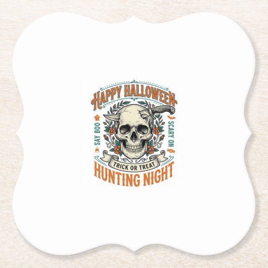 Vintage-Halloween-Totenkopf-Streich-oder-Überrasch Untersetzer (Vorderseite)