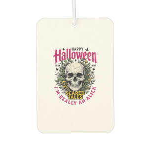 Vintage-Halloween-Totenschädel-Alien-Grafik für we Autolufterfrischer