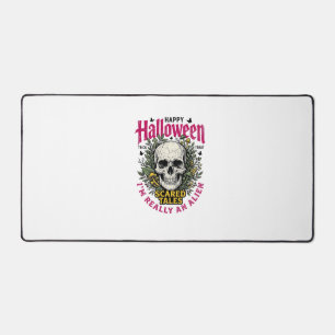 Vintage-Halloween-Totenschädel-Alien-Grafik für we Schreibtischunterlage