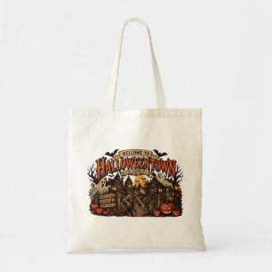 Vintage Halloween Town Est 31. Oktober Tragetasche