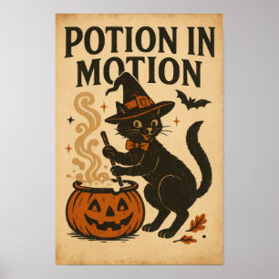 Vintage-Halloween-Trank in Bewegung Poster