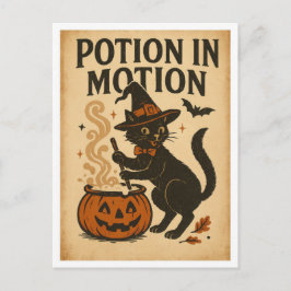 Vintage-Halloween-Trank in Bewegung Postkarte