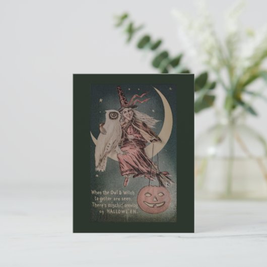 Vintage Halloween-Uhsimulation Postkarte (Stehend Vorderseite)