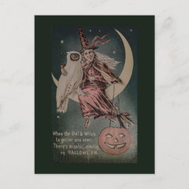 Vintage Halloween-Uhsimulation Postkarte
