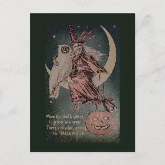 Vintage Halloween-Uhsimulation Postkarte (Vorderseite)