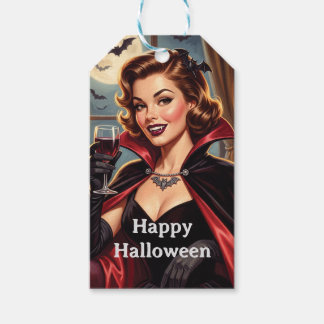 Vintage-Halloween-Vampir-Pin-up | Personalisieren Geschenkanhänger