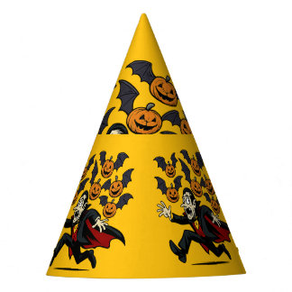 Vintage-Halloween-Vampir und fliegende Kürbis-Fled Partyhütchen