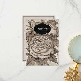 Vintage Halloween-Viktorianische Gotische Rose in  Dankeskarte