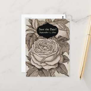 Vintage Halloween-Viktorianische Gotische Rose in  Postkarte