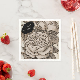 Vintage Halloween-Viktorianische Gotische Rose in Serviette