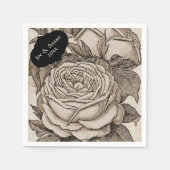Vintage Halloween-Viktorianische Gotische Rose in Serviette (Vorderseite)