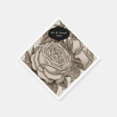 Vintage Halloween-Viktorianische Gotische Rose in  Serviette (Ecke)