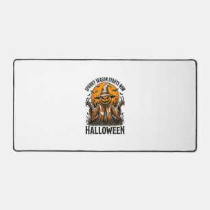 Vintage-Halloween-Vogelscheuche-Kürbis-Hexe-Shirt_ Schreibtischunterlage