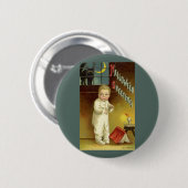 Vintage-Halloween von Ellen Clapsaddle, Geisterges Button (Vorne & Hinten)