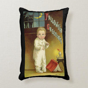 Vintage-Halloween von Ellen Clapsaddle, Geisterges Dekokissen