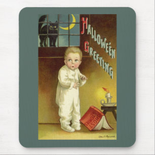 Vintage-Halloween von Ellen Clapsaddle, Geisterges Mousepad