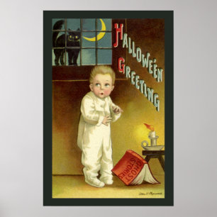 Vintage Halloween von Ellen Clapsaddle, Geisterges Poster