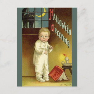 Vintage-Halloween von Ellen Clapsaddle, Geisterges Postkarte