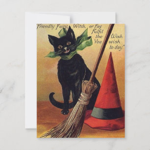 Vintage-Halloween von Ellen Clapsaddle, schwarze K Einladung