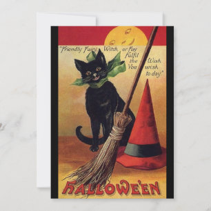 Vintage-Halloween von Ellen Clapsaddle, schwarze K Einladung