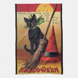 Vintage-Halloween von Ellen Clapsaddle, schwarze K Geschirrtuch