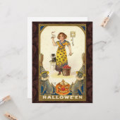 Vintage Halloween Vorbereitung für das Party Karte (Vorderseite/Rückseite Beispiel)