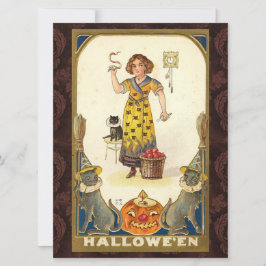 Vintage Halloween Vorbereitung für das Party Karte