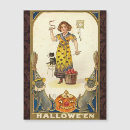 Vintage Halloween Vorbereitung für das Party Magnetkarte