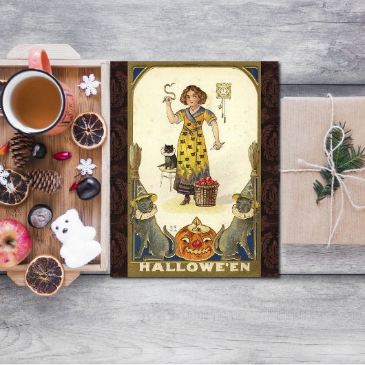 Vintage Halloween Vorbereitung für das Party Postkarte