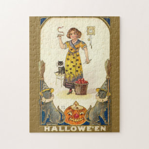 Vintage Halloween Vorbereitung für das Party Puzzle