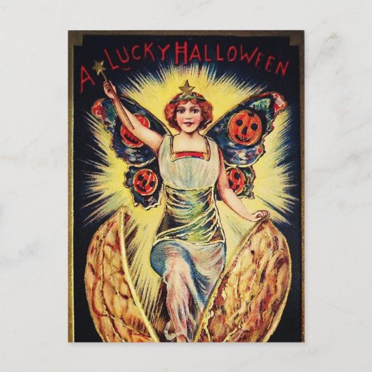 Vintage Halloween-Wahrsager-Weihnachtspostkarte Feiertagspostkarte (Vorderseite)