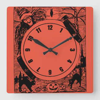 Vintage Halloween Wall Clock Quadratische Wanduhr
