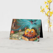 Vintage Halloween-Weihnachtskarte Karte (Gelbe Blume)