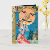 Vintage Halloween-Weihnachtsnachtsnachtsnacht Karte (Gelbe Blume)