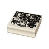 Vintage Halloween Witch and Cat Rubber Stamp Gummistempel (Stempel)