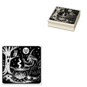 Vintage Halloween Witch and Cauldrom Rubber Stamp Gummistempel (Stempel)