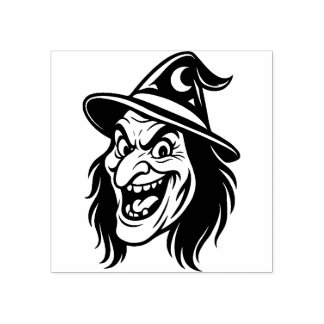 Vintage Halloween Witch Rubber Stamp Gummistempel
