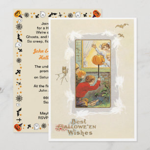 Vintage-Halloween-Witze Halloween Einladung